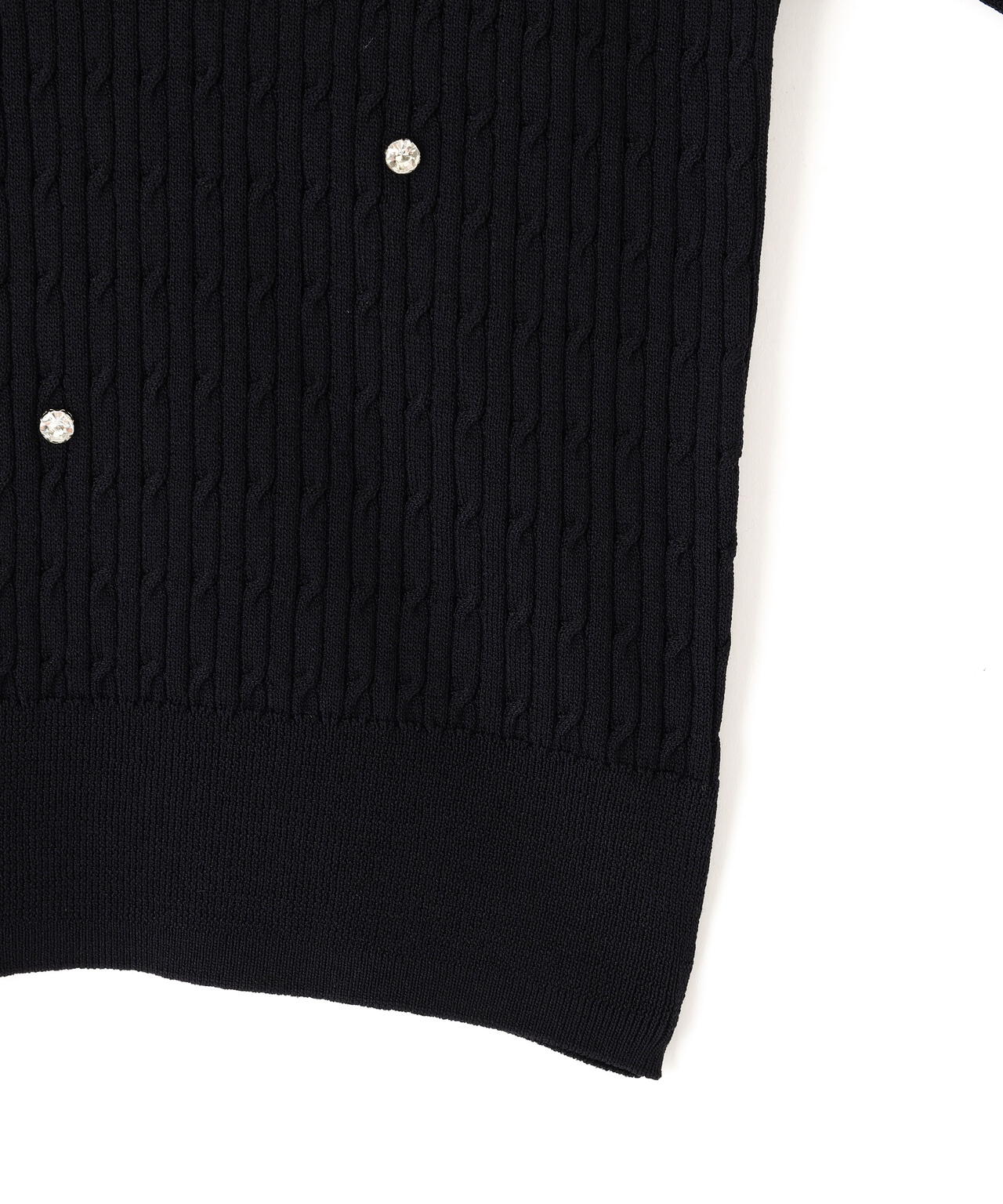 ミニケーブルハート刺繍ニット