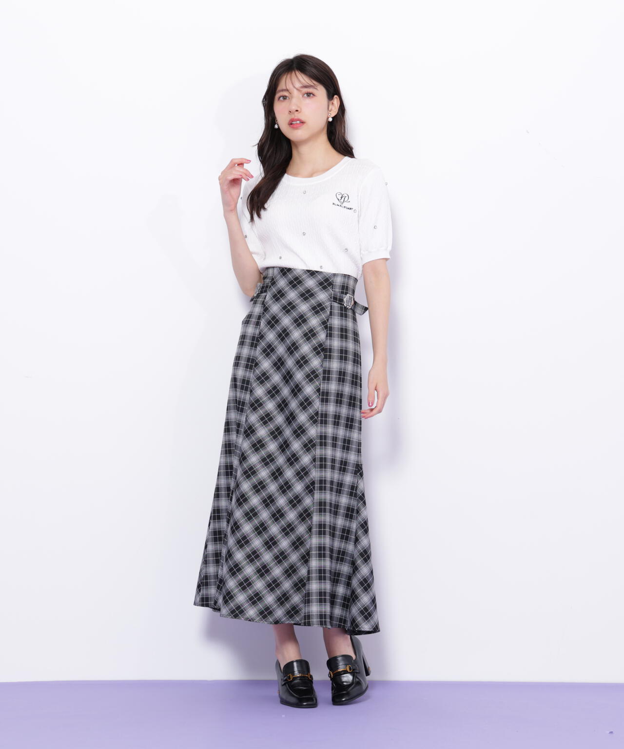 ミニケーブルハート刺繍ニット