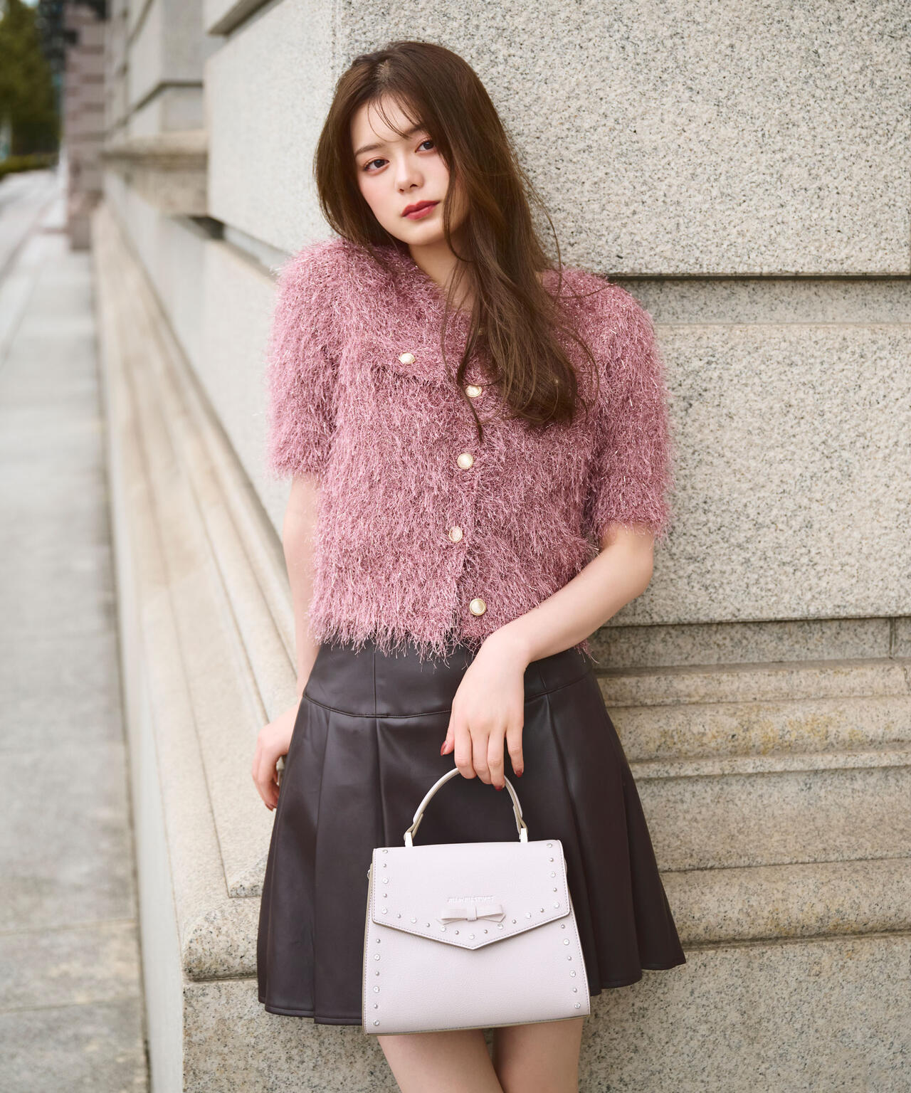 ラメフェザーニットジャケット