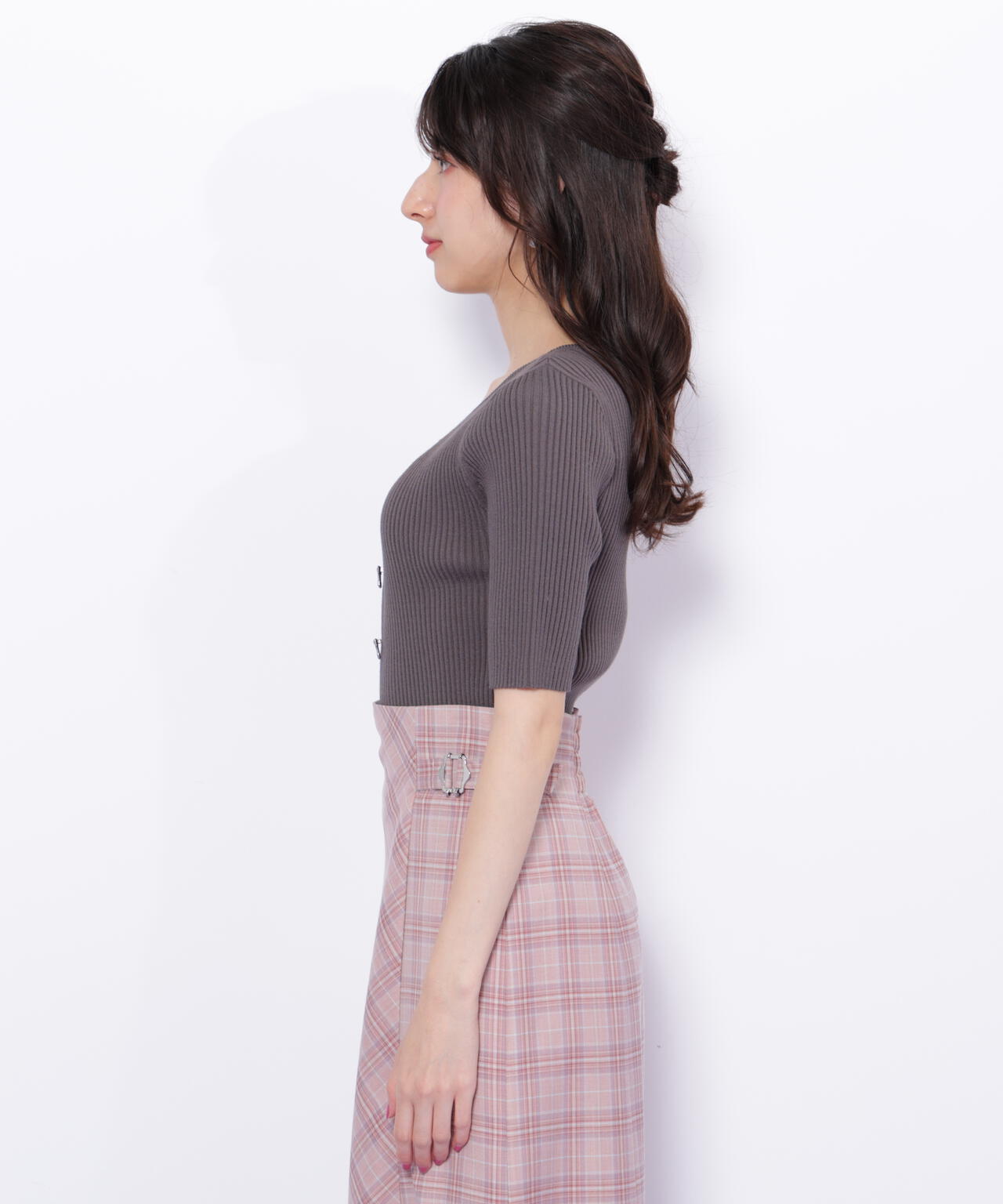 リボンビジューリブニット