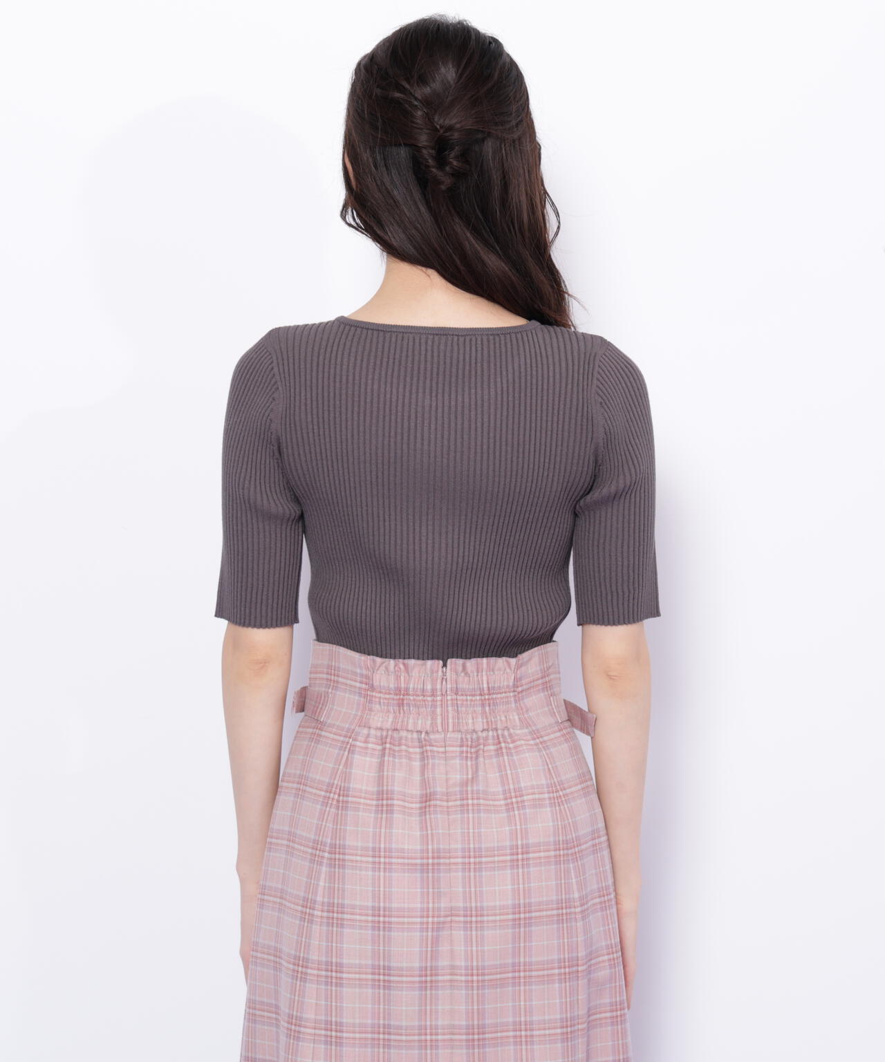 リボンビジューリブニット