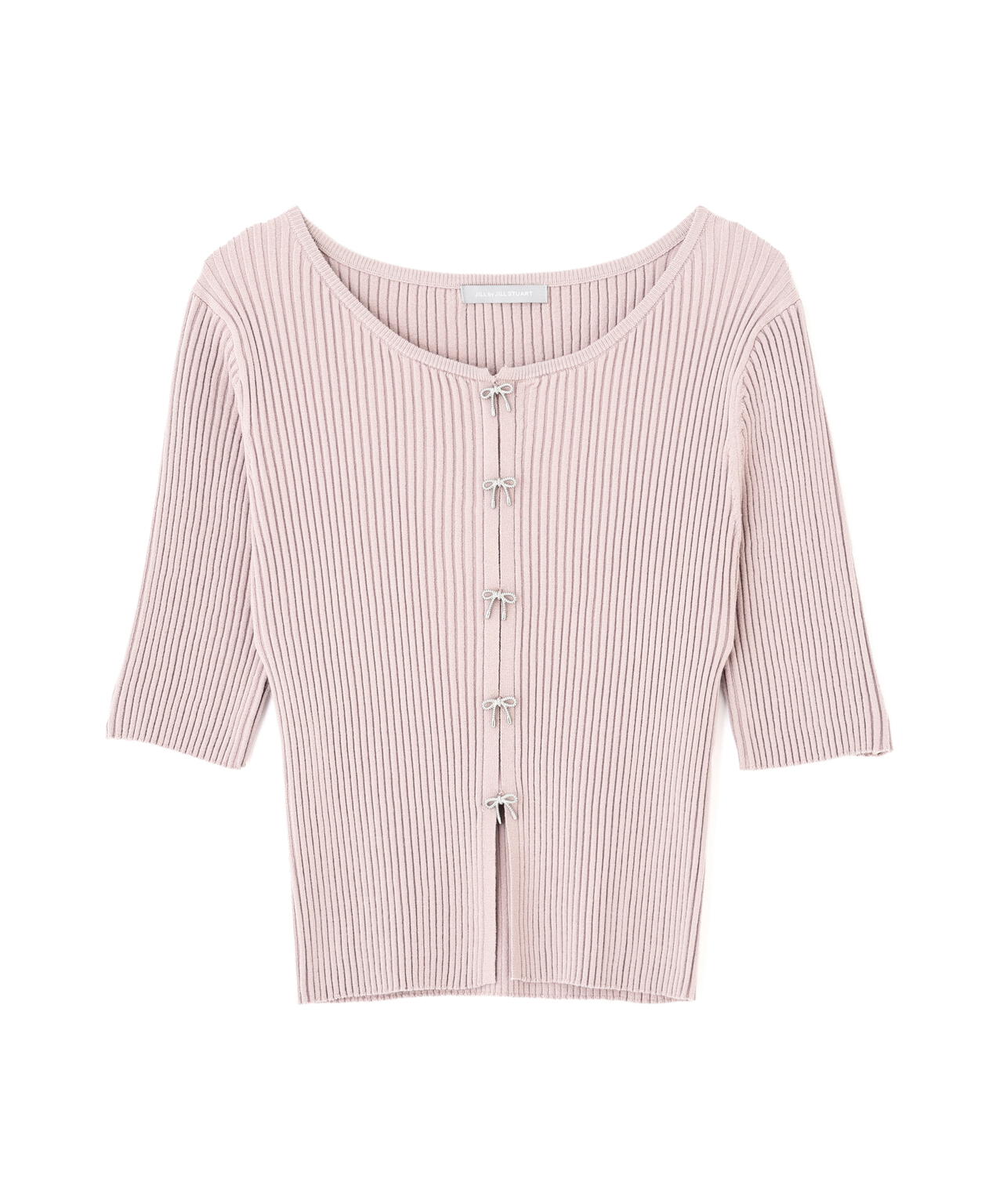 リボンビジューリブニット