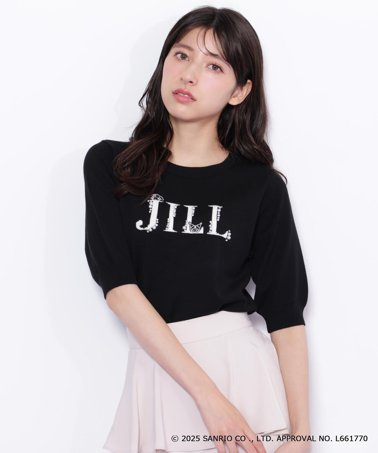 <マイメロディ&クロミコラボ>ロゴジャガードニット