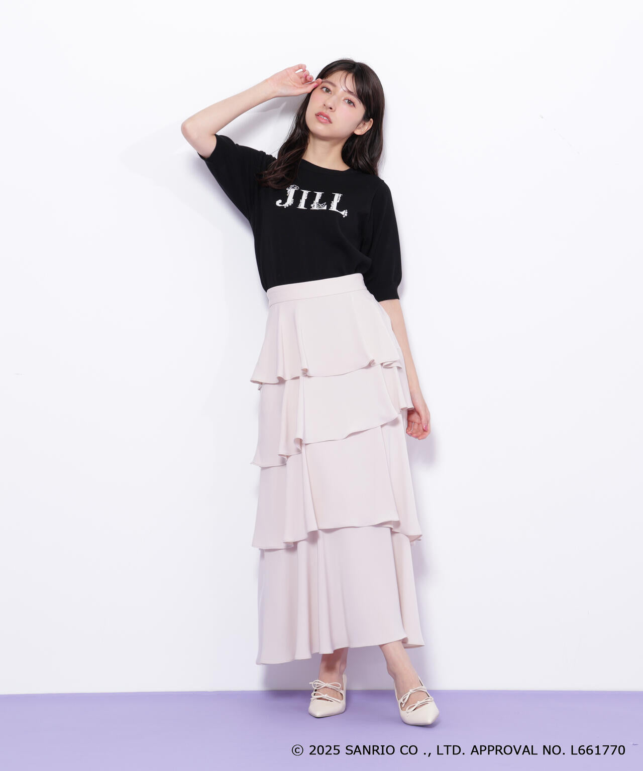 <マイメロディ&クロミコラボ>ロゴジャガードニット