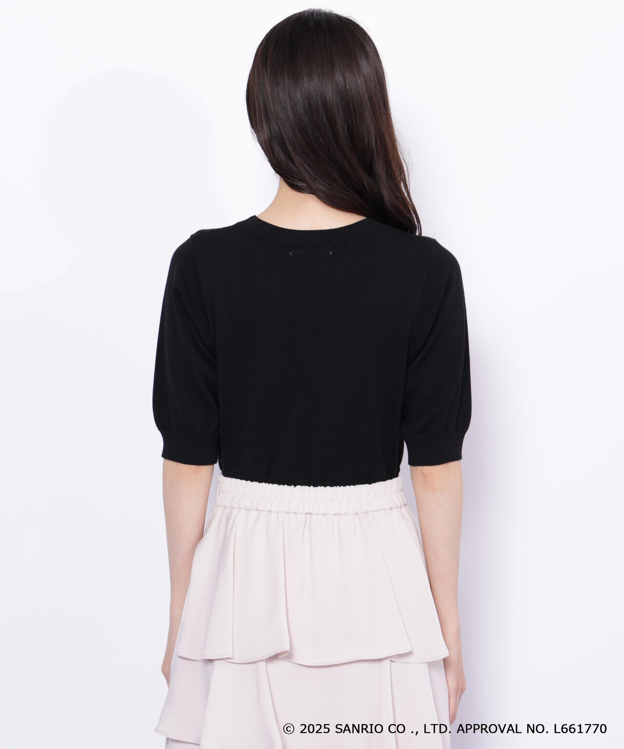 <マイメロディ&クロミコラボ>ロゴジャガードニット