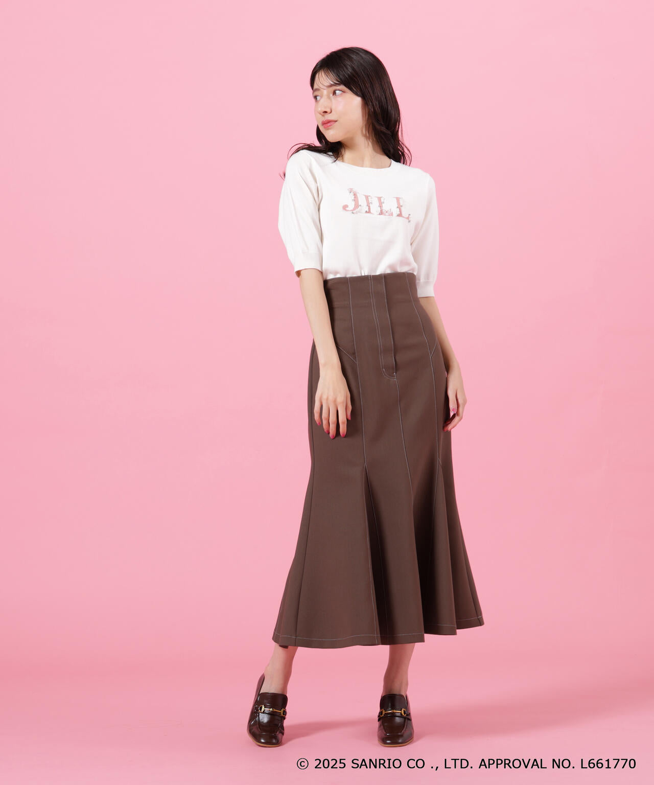 <マイメロディ&クロミコラボ>ロゴジャガードニット