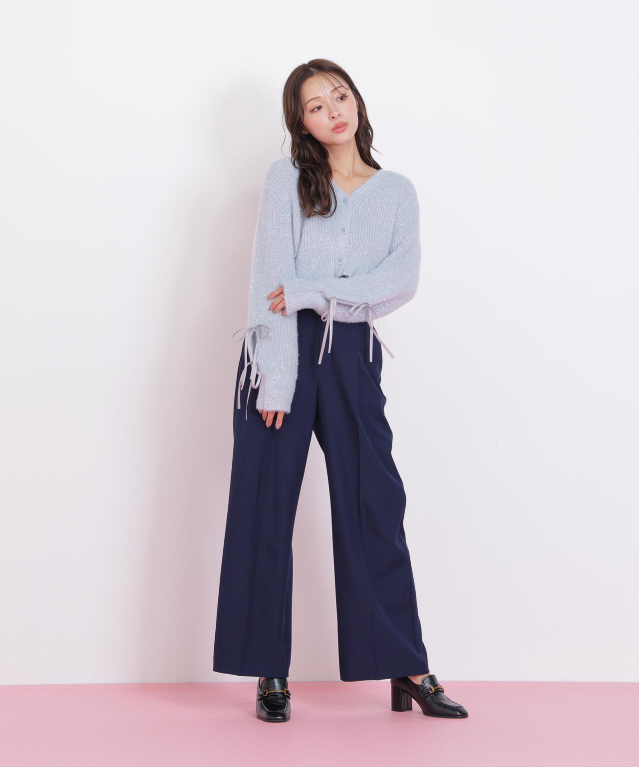 フィルムフェザーヤーンカーディガン