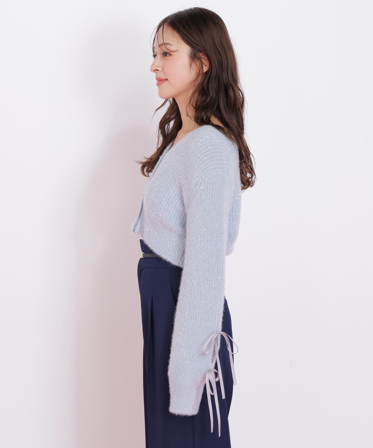 フィルムフェザーヤーンカーディガン