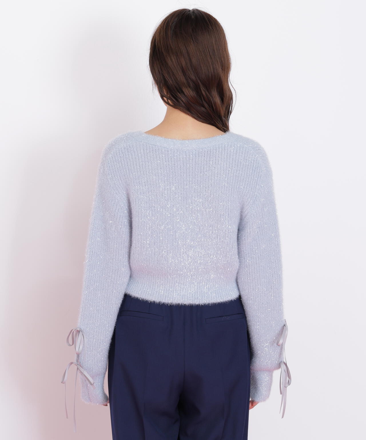 フィルムフェザーヤーンカーディガン