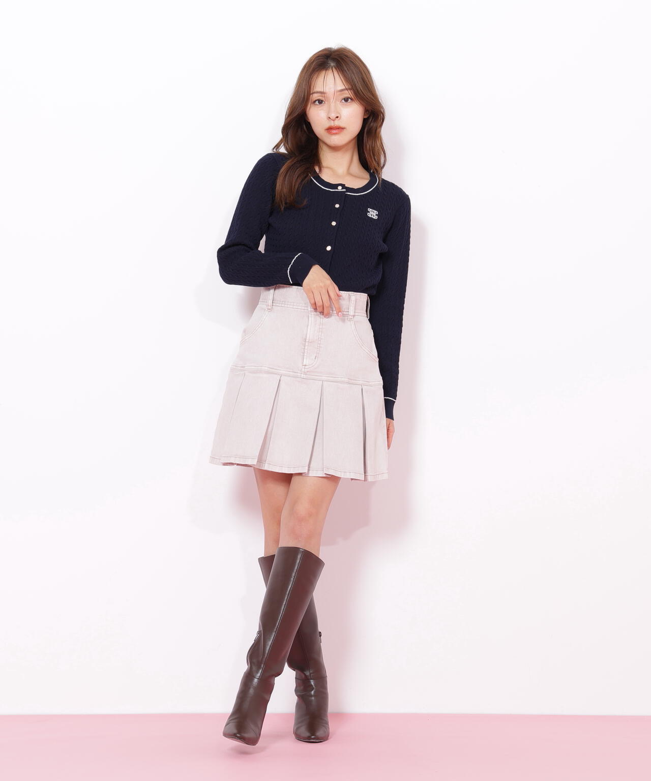 バリエーションミニケーブルカーディガン