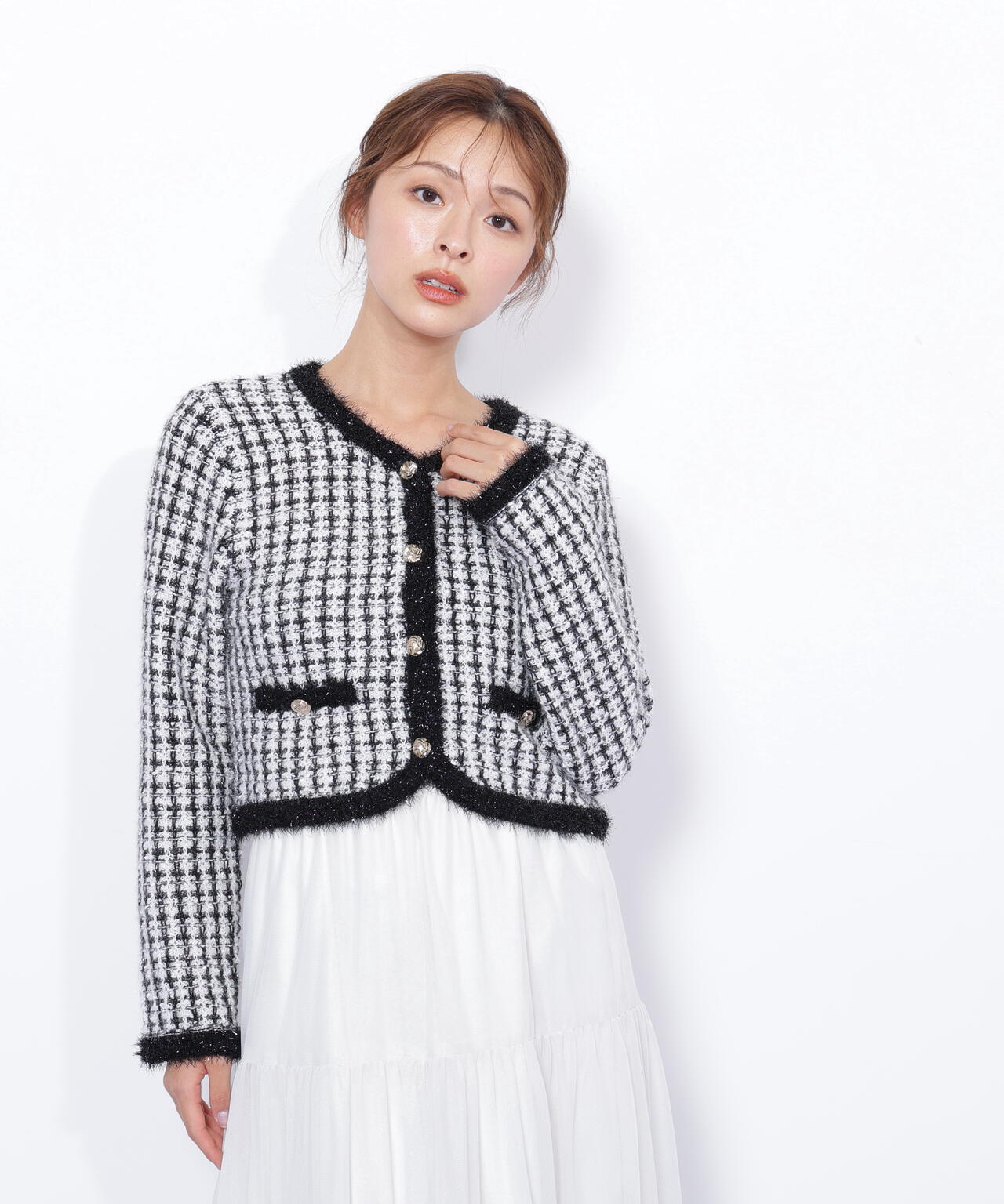 ファンシーツイードカーディガン