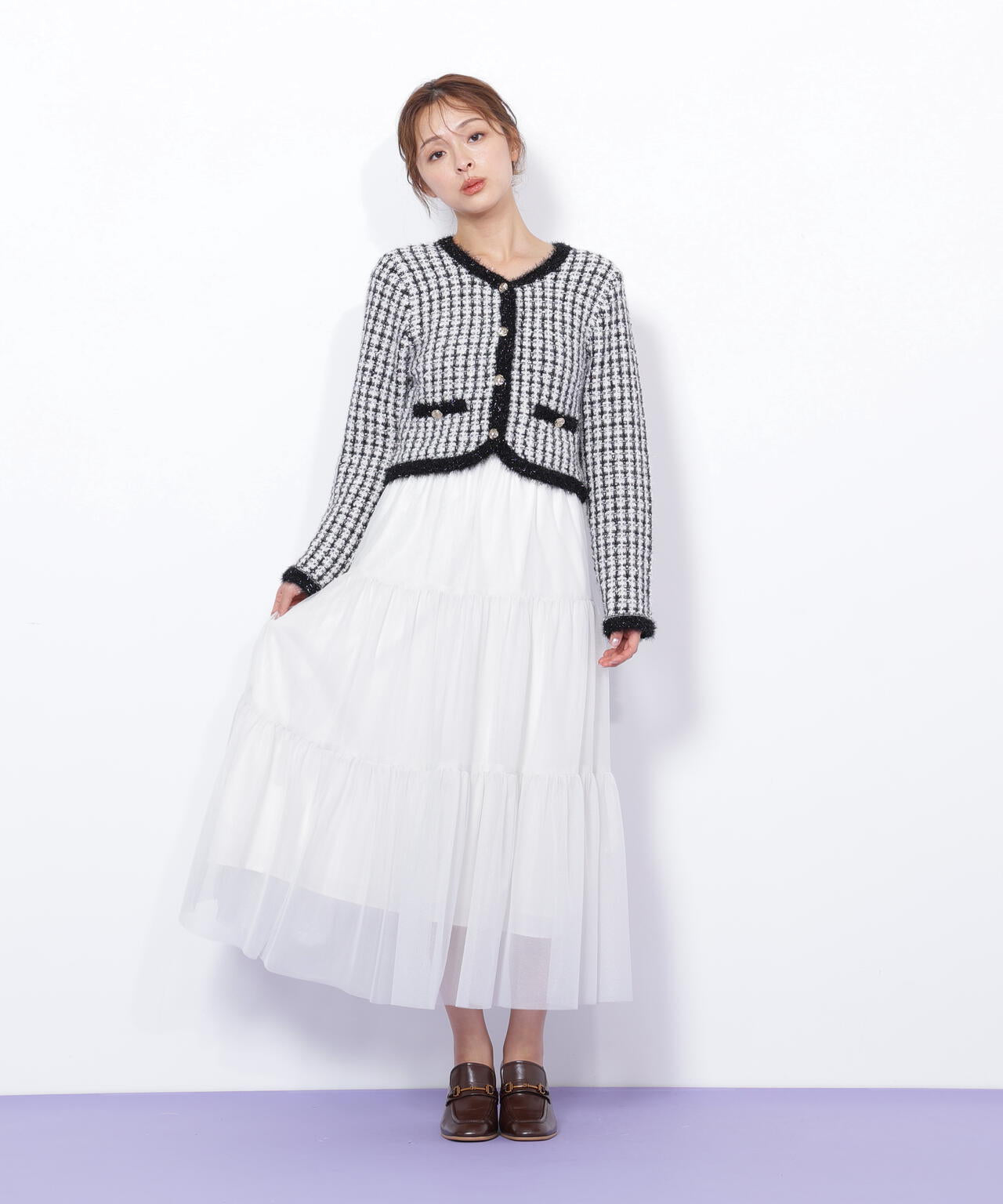 ファンシーツイードカーディガン