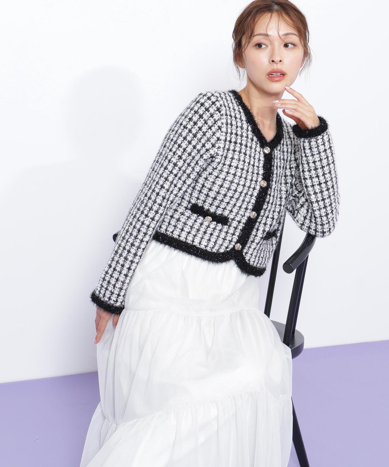 ファンシーツイードカーディガン