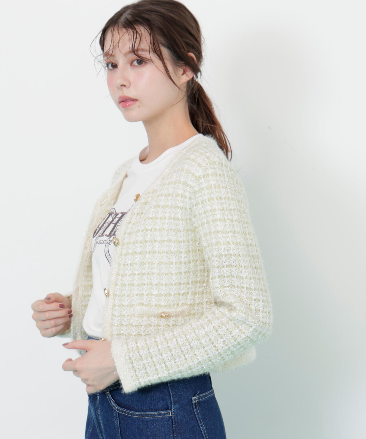 ファンシーツイードカーディガン