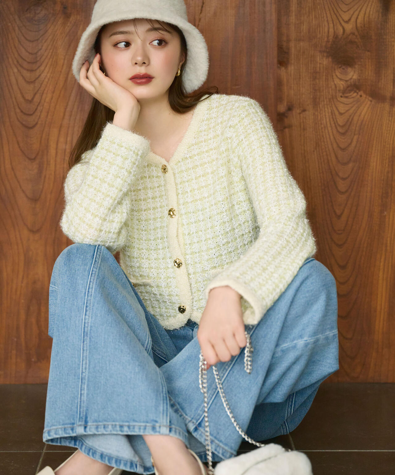 ファンシーツイードカーディガン