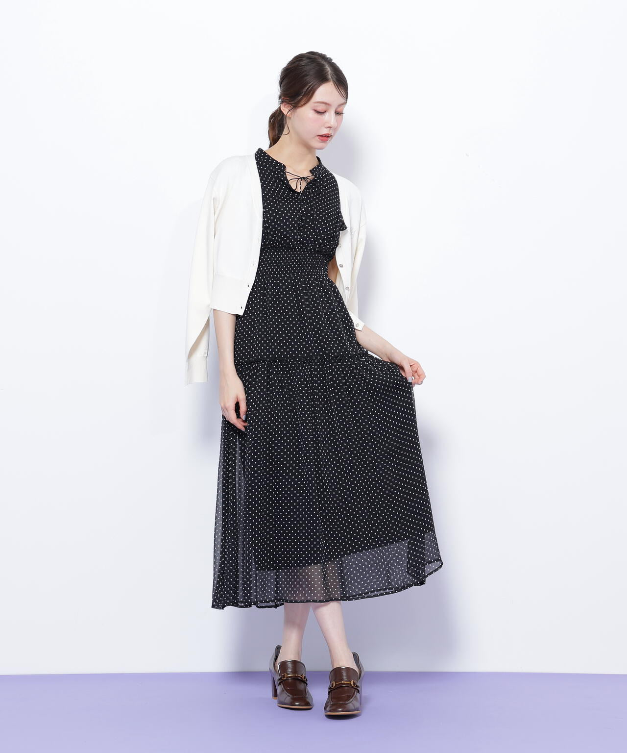 UV&ウォッシャブルカーディガン