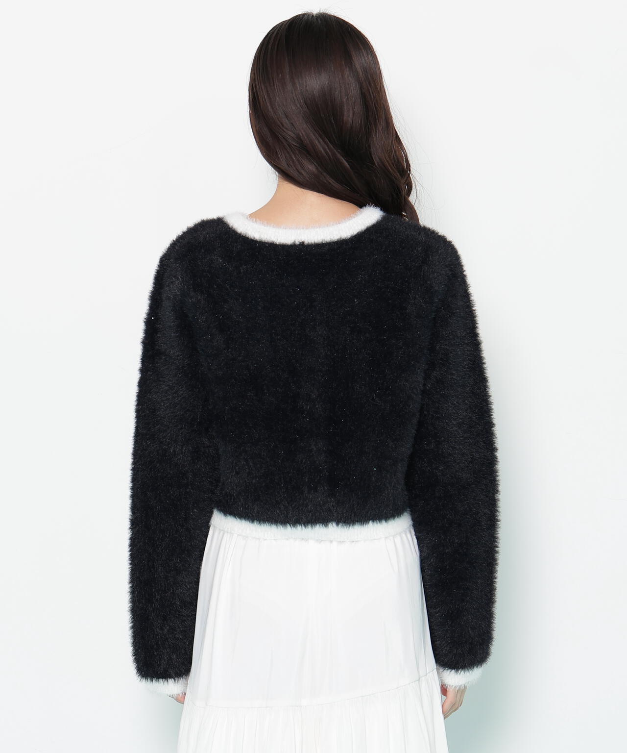 スパンコールフェザーニットジャケット