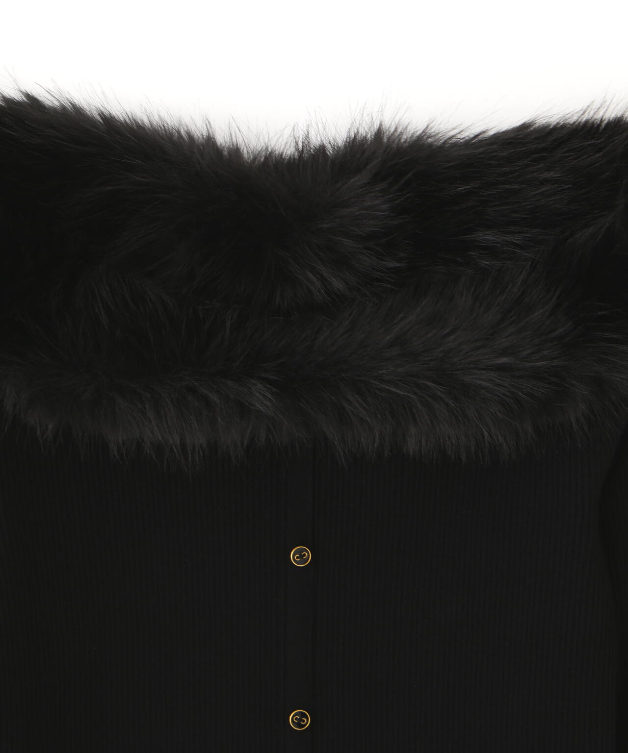 フェイクファートリムニット