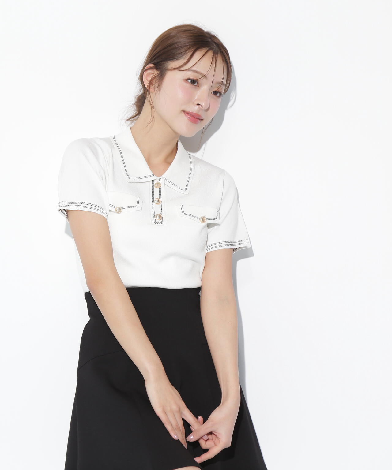 ステッチポロニット