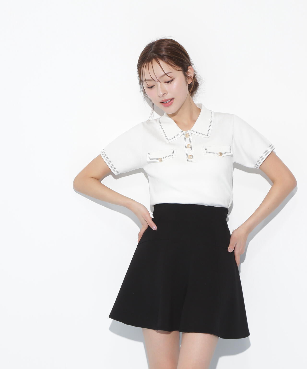 ステッチポロニット