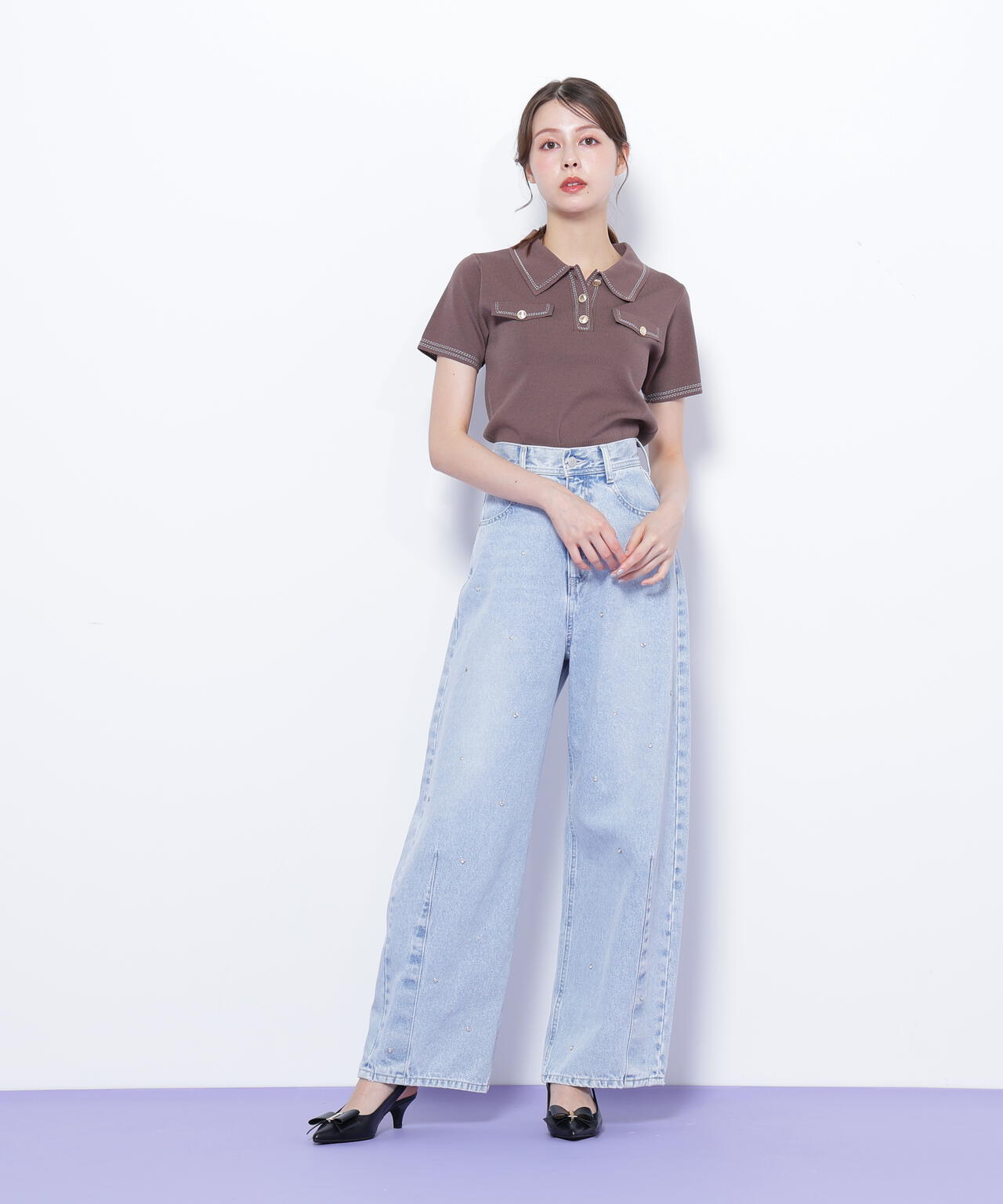 ステッチポロニット