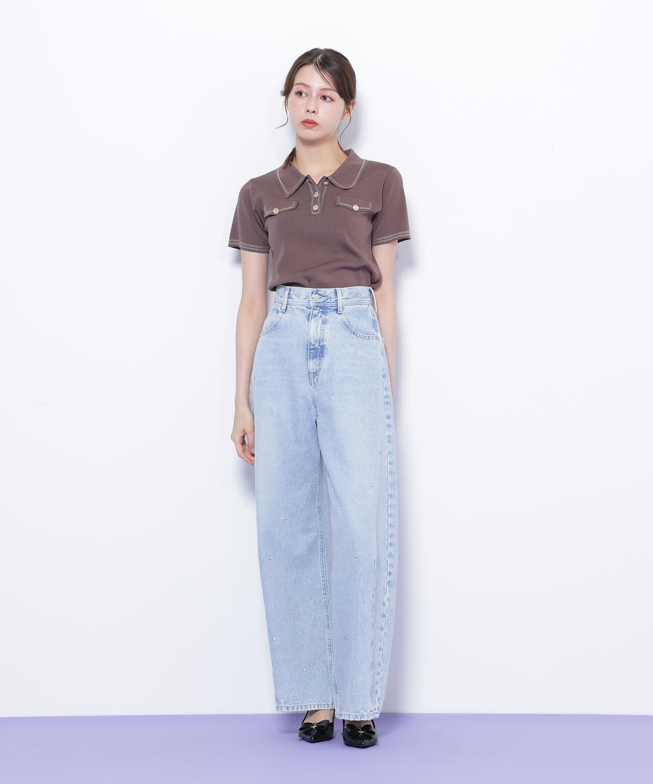 ステッチポロニット