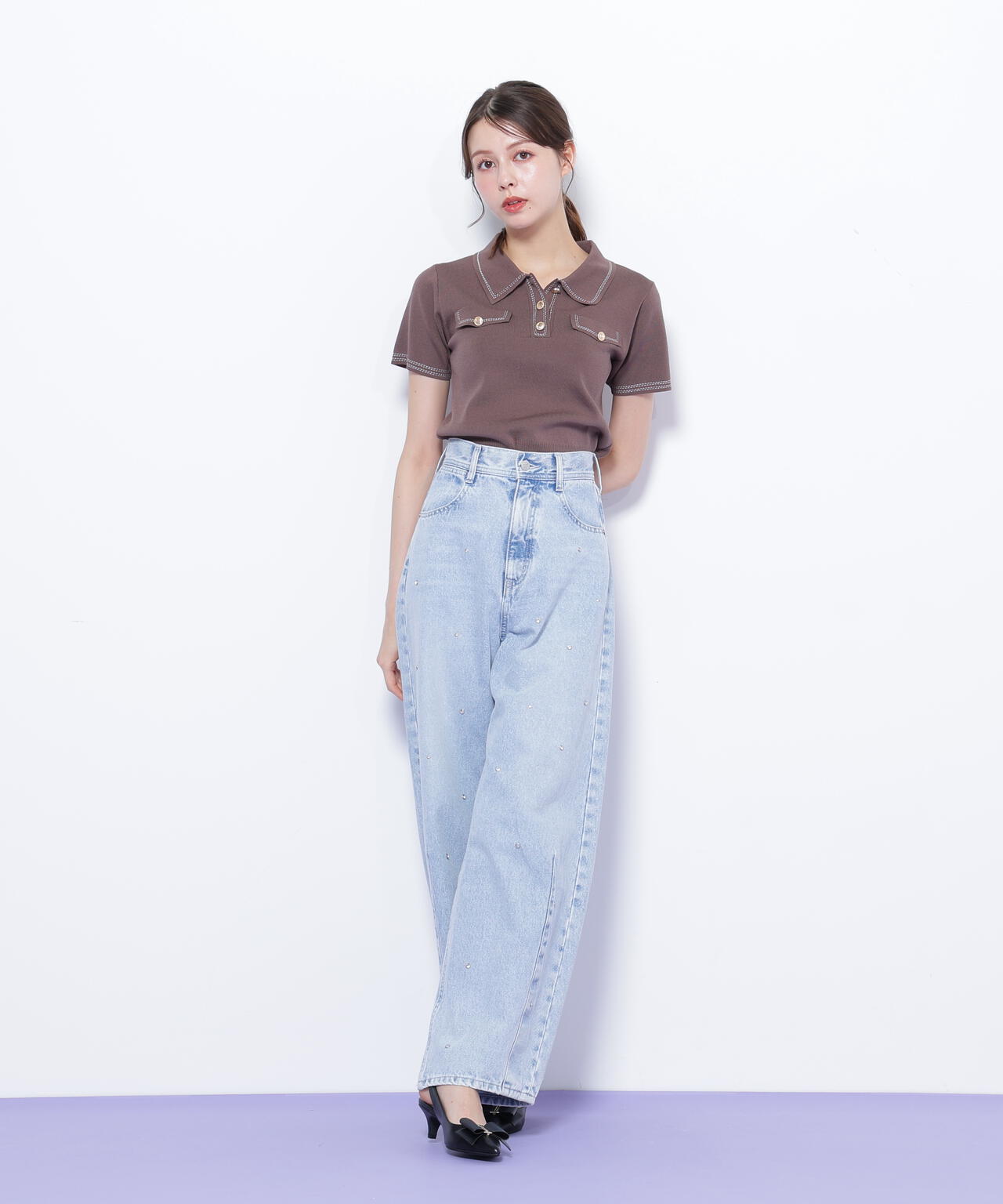 ステッチポロニット