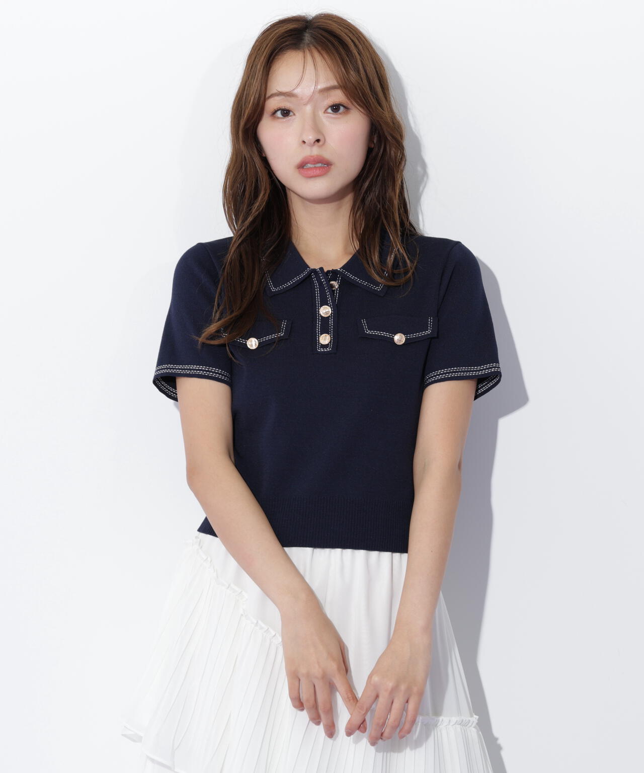 ステッチポロニット