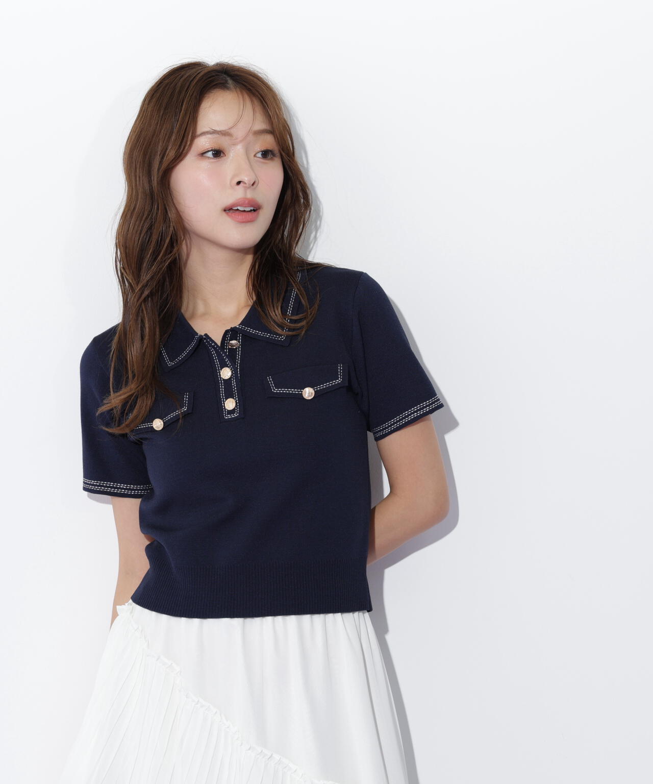 ステッチポロニット