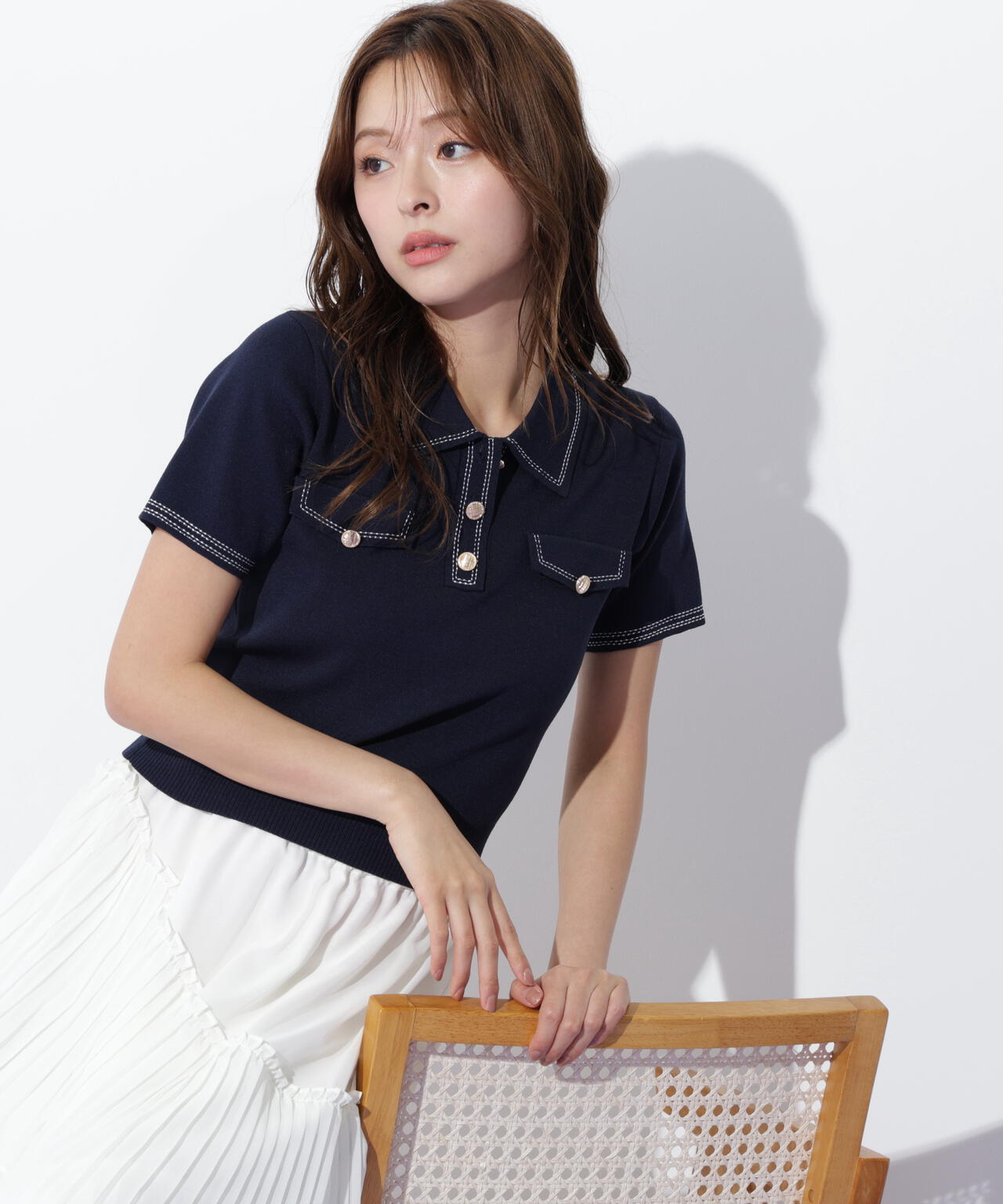 ステッチポロニット