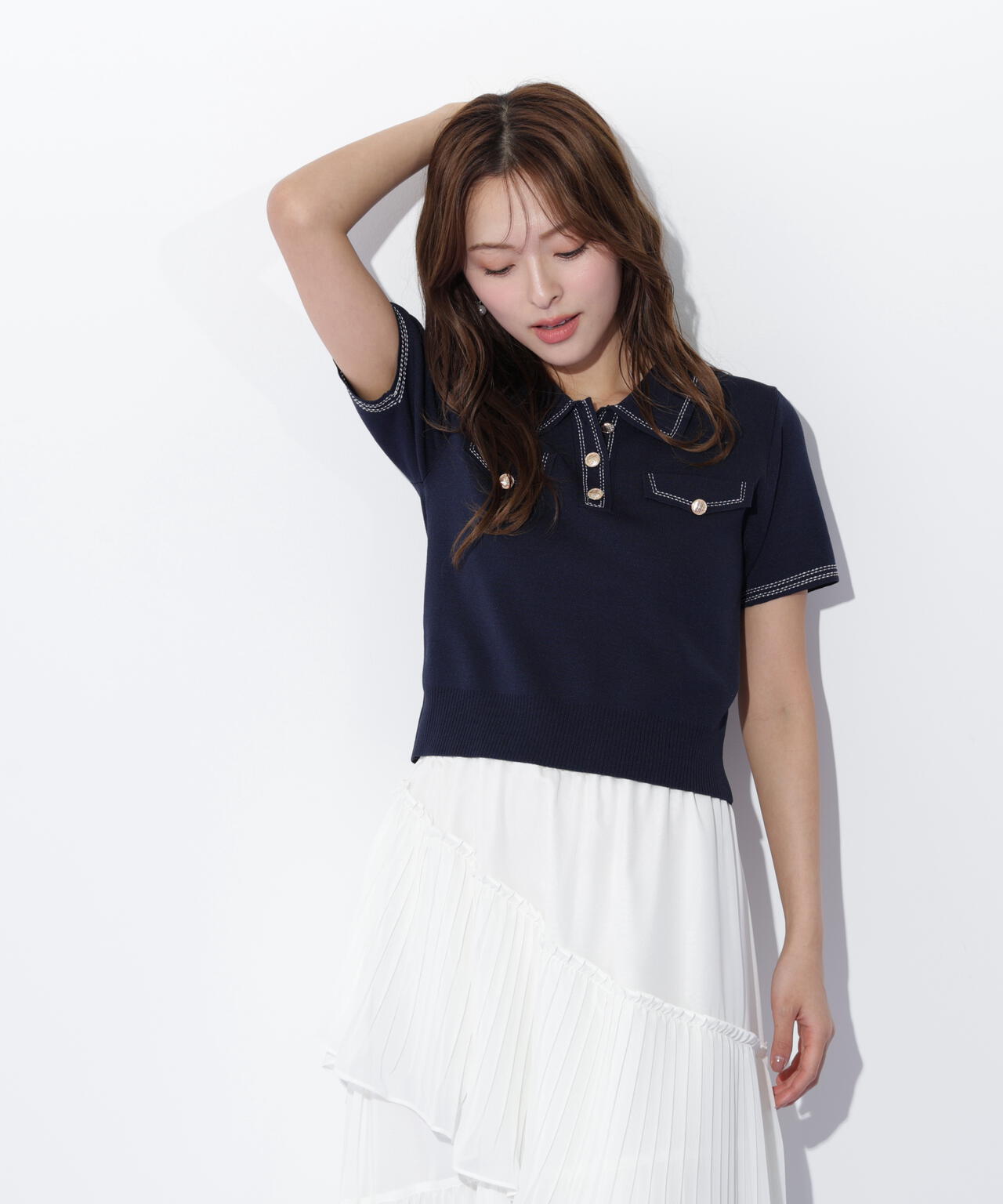 ステッチポロニット