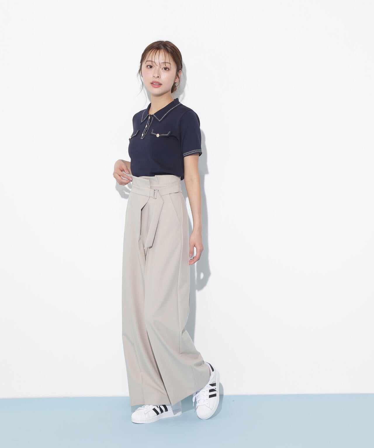 ステッチポロニット