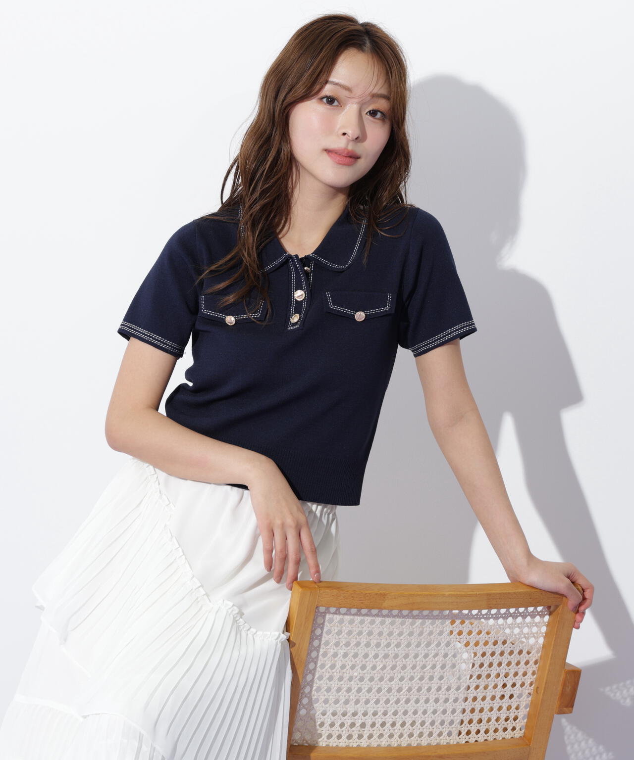 ステッチポロニット