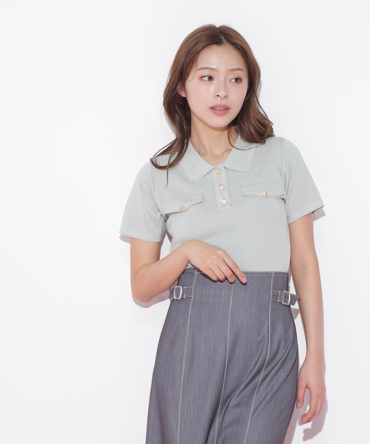 ステッチポロニット