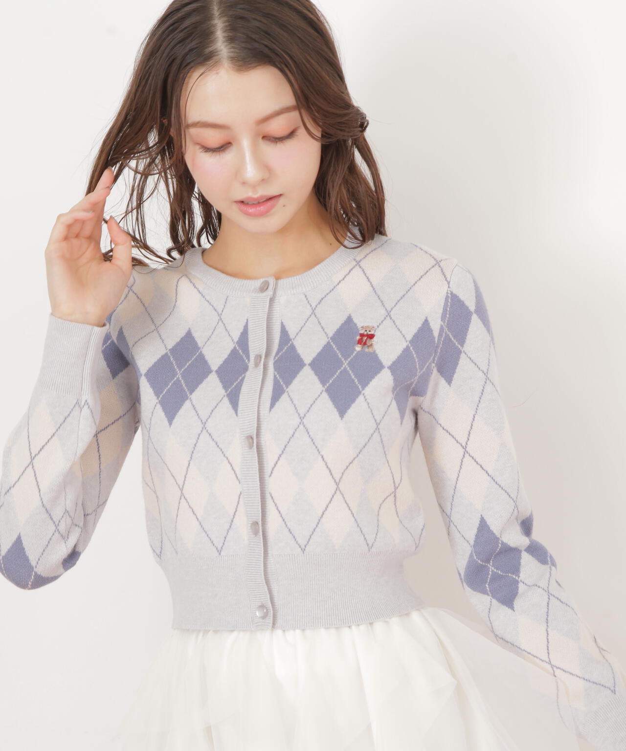 <BEARシリーズ>アーガイルカーディガン