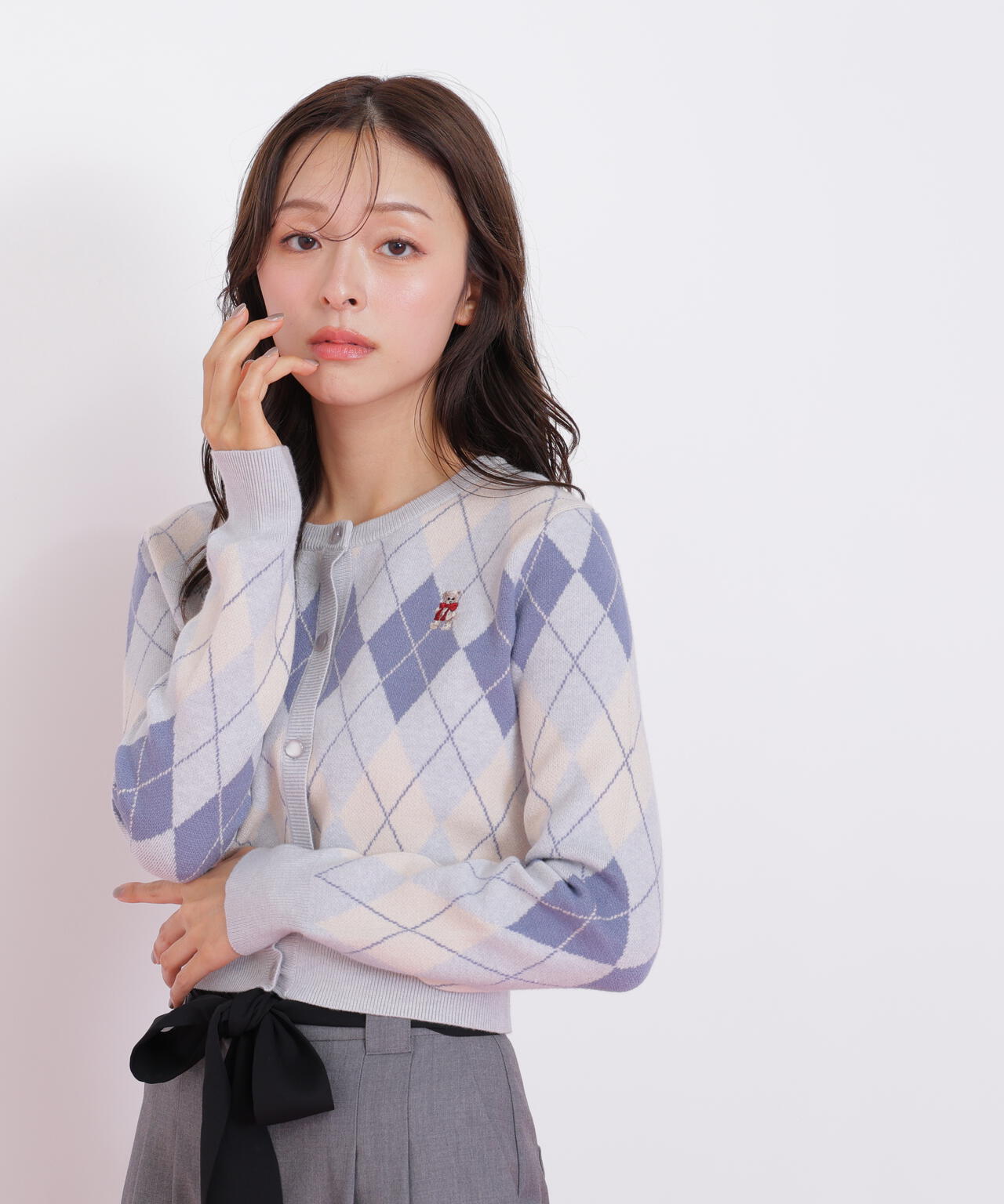 <BEARシリーズ>アーガイルカーディガン