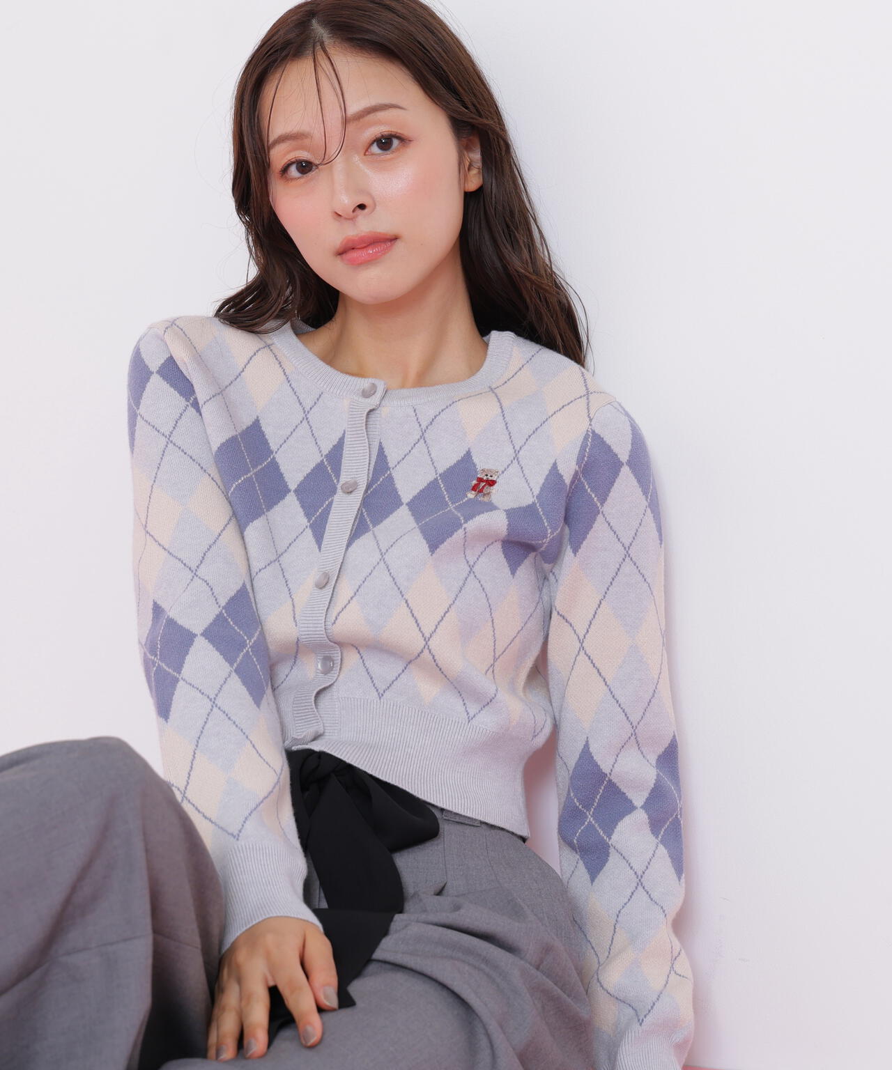 <BEARシリーズ>アーガイルカーディガン