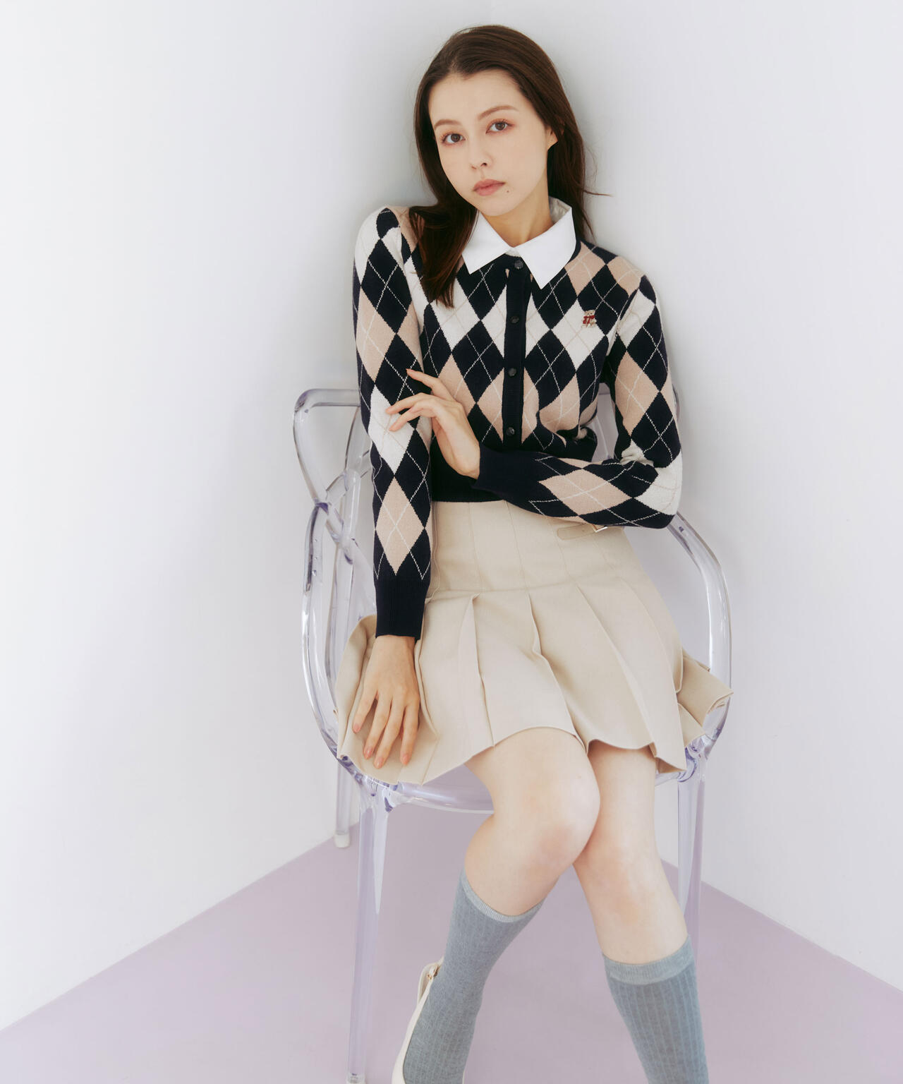 <BEARシリーズ>アーガイルカーディガン