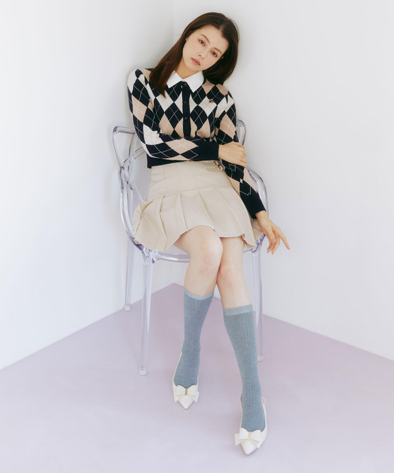 <BEARシリーズ>アーガイルカーディガン