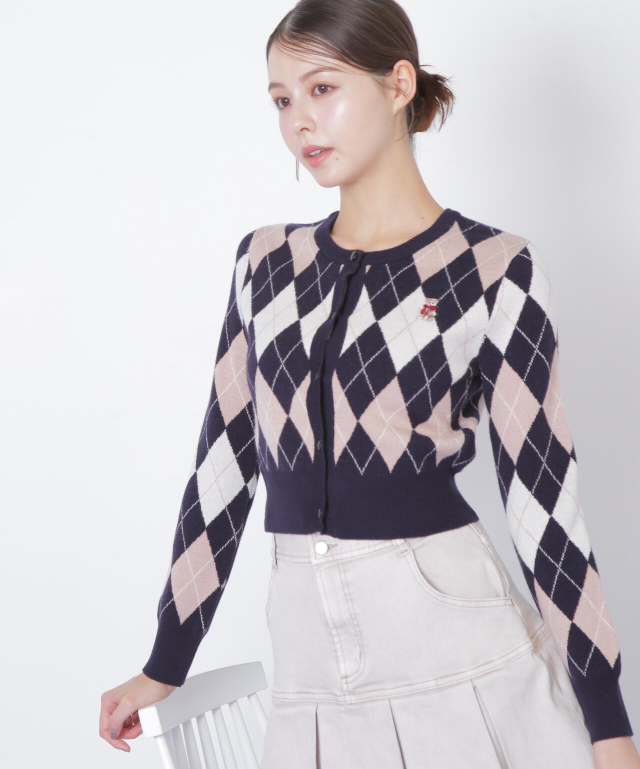 <BEARシリーズ>アーガイルカーディガン