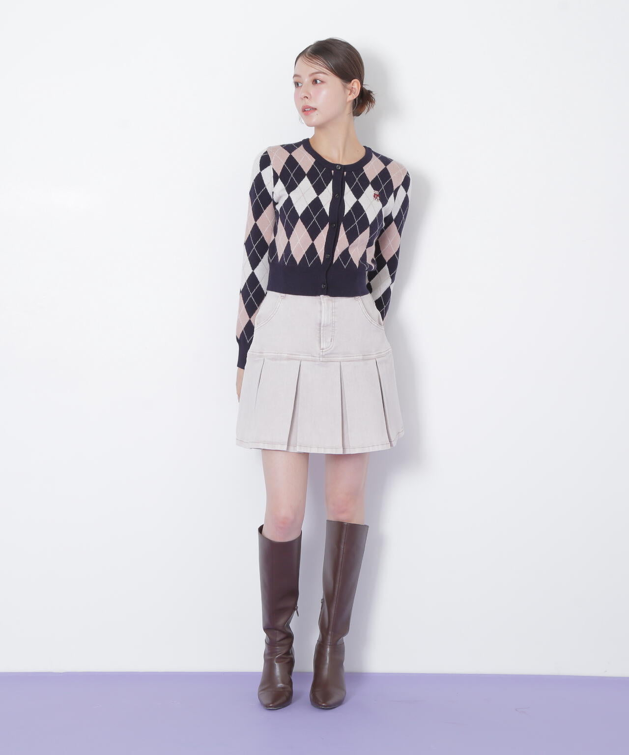 <BEARシリーズ>アーガイルカーディガン