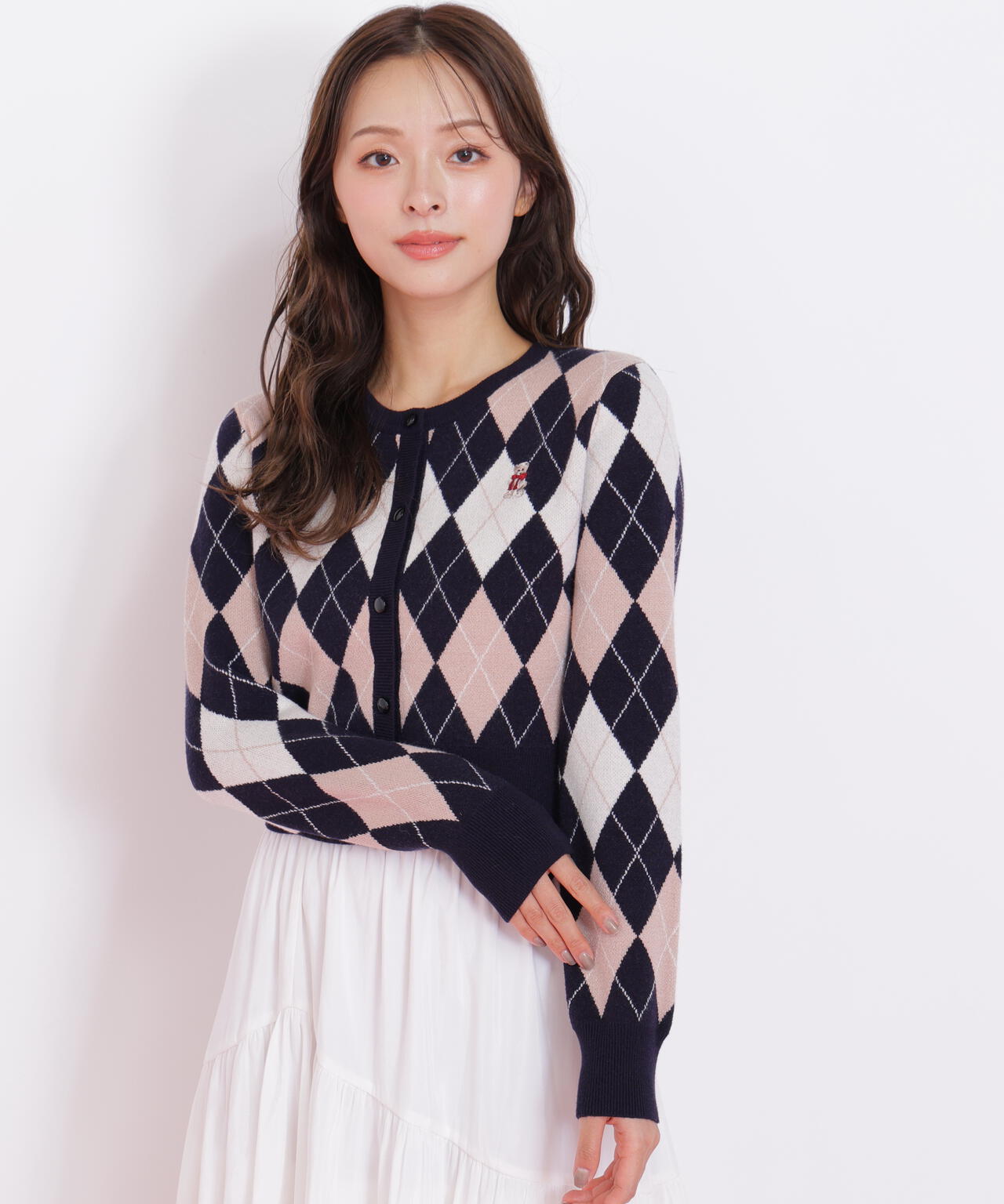 <BEARシリーズ>アーガイルカーディガン