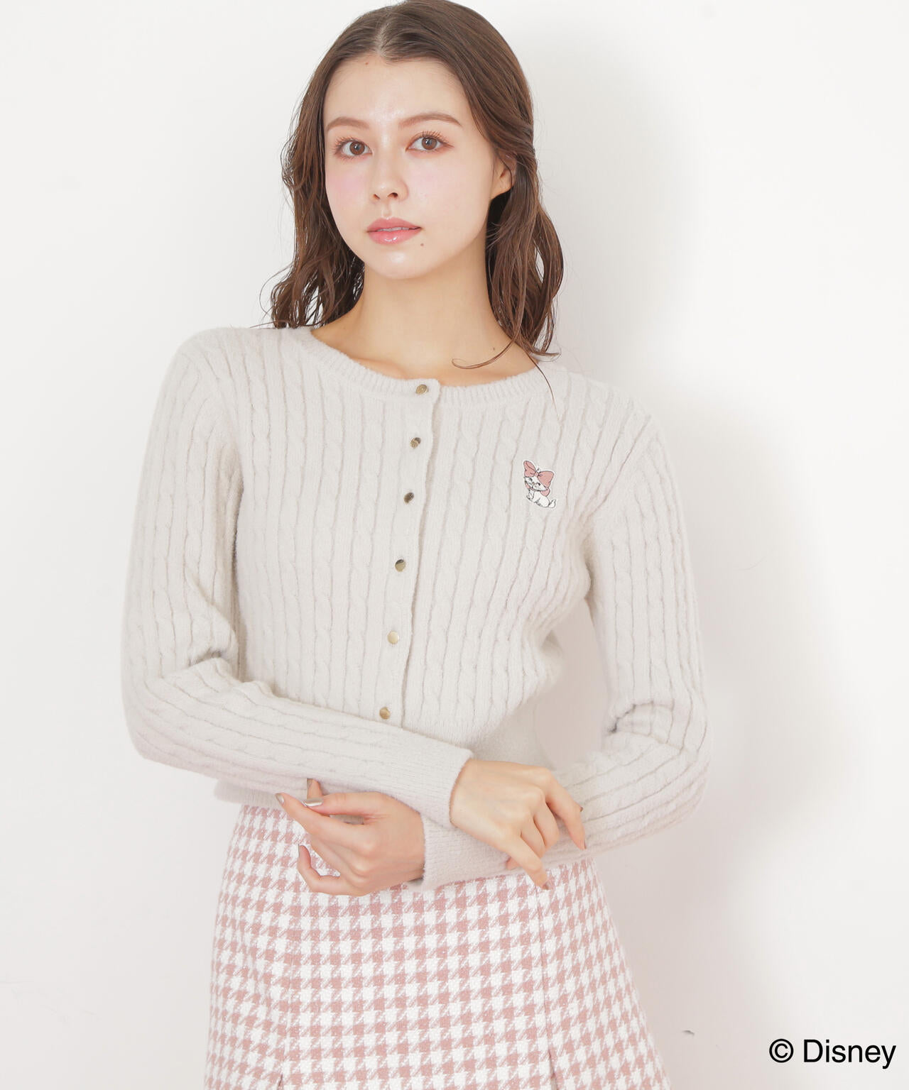 Disney Marie/シャギーケーブルカーディガン