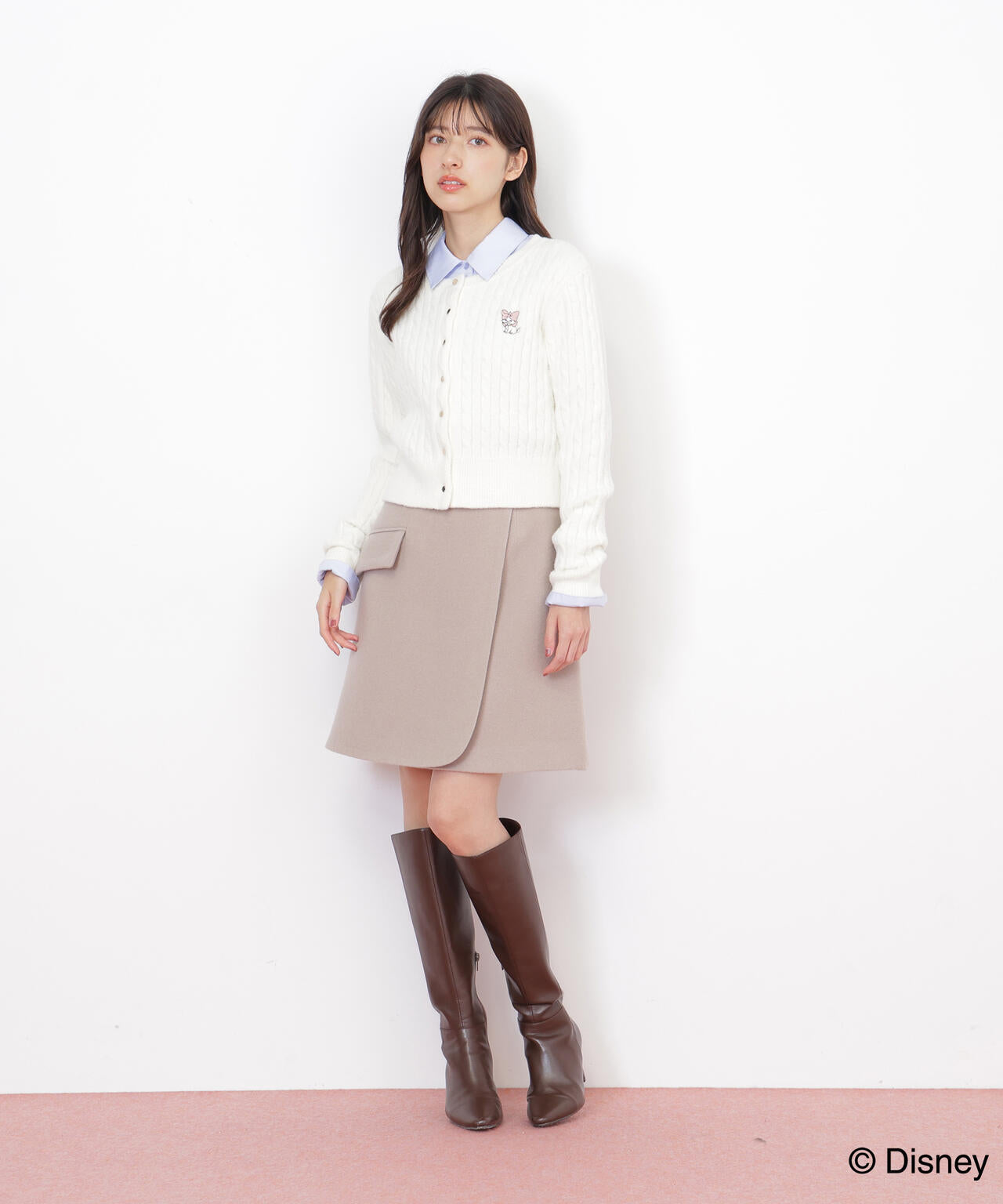 Disney Marie/シャギーケーブルカーディガン