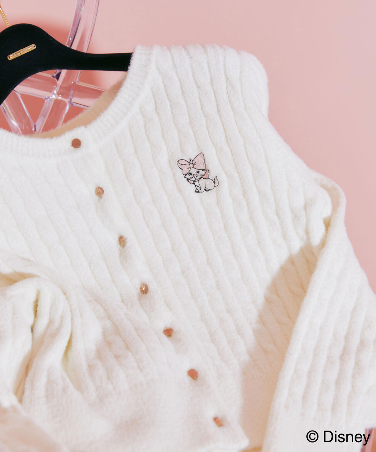 Disney Marie/シャギーケーブルカーディガン