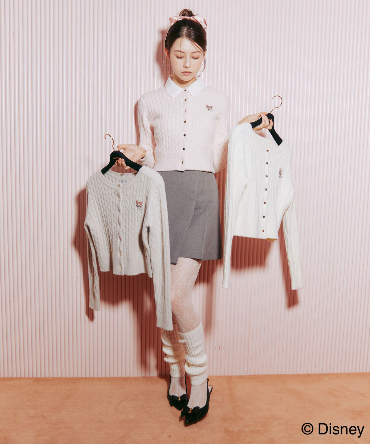 Disney Marie/シャギーケーブルカーディガン