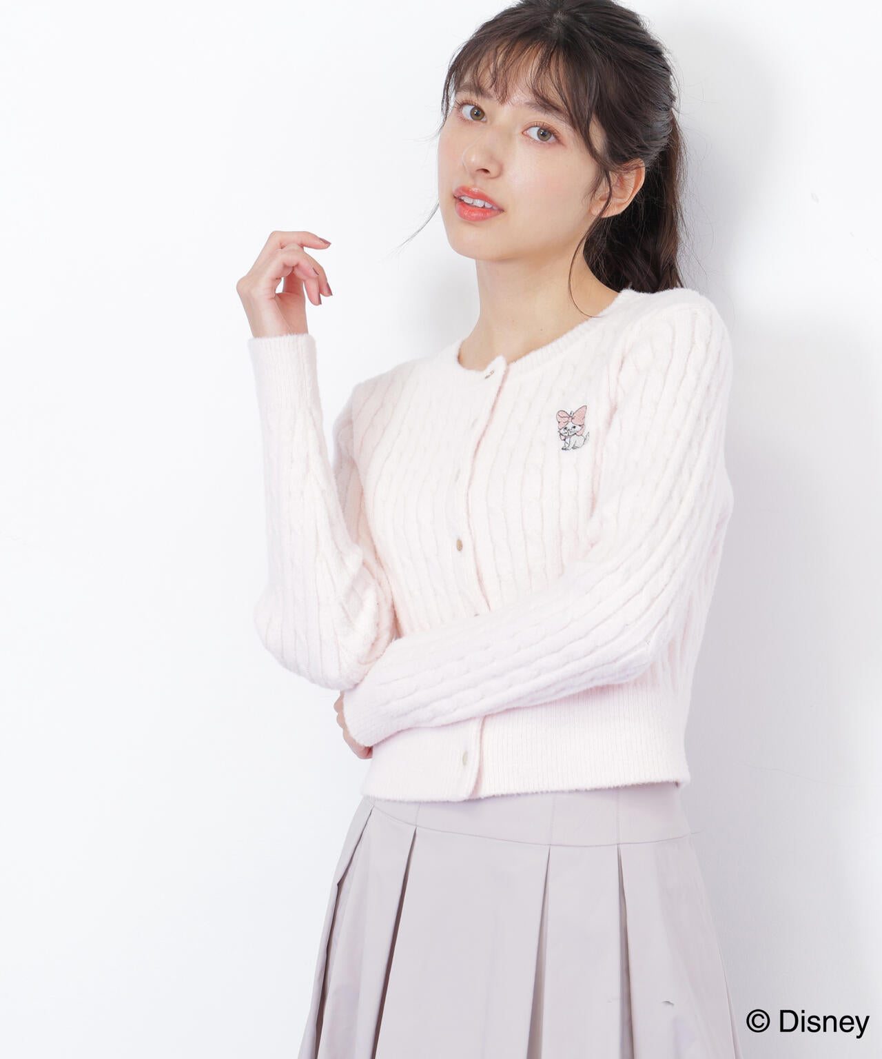 Disney Marie/シャギーケーブルカーディガン