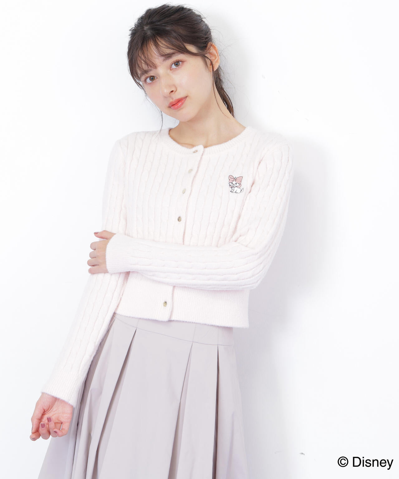 Disney Marie/シャギーケーブルカーディガン
