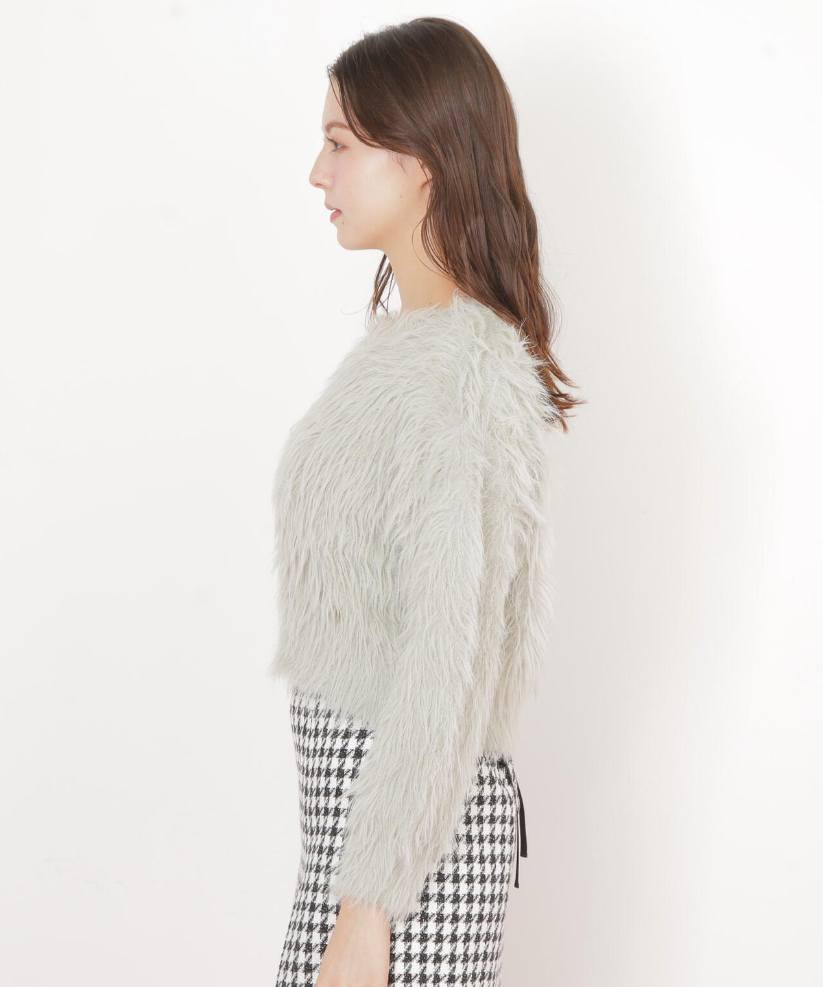 起毛ロングシャギーニット