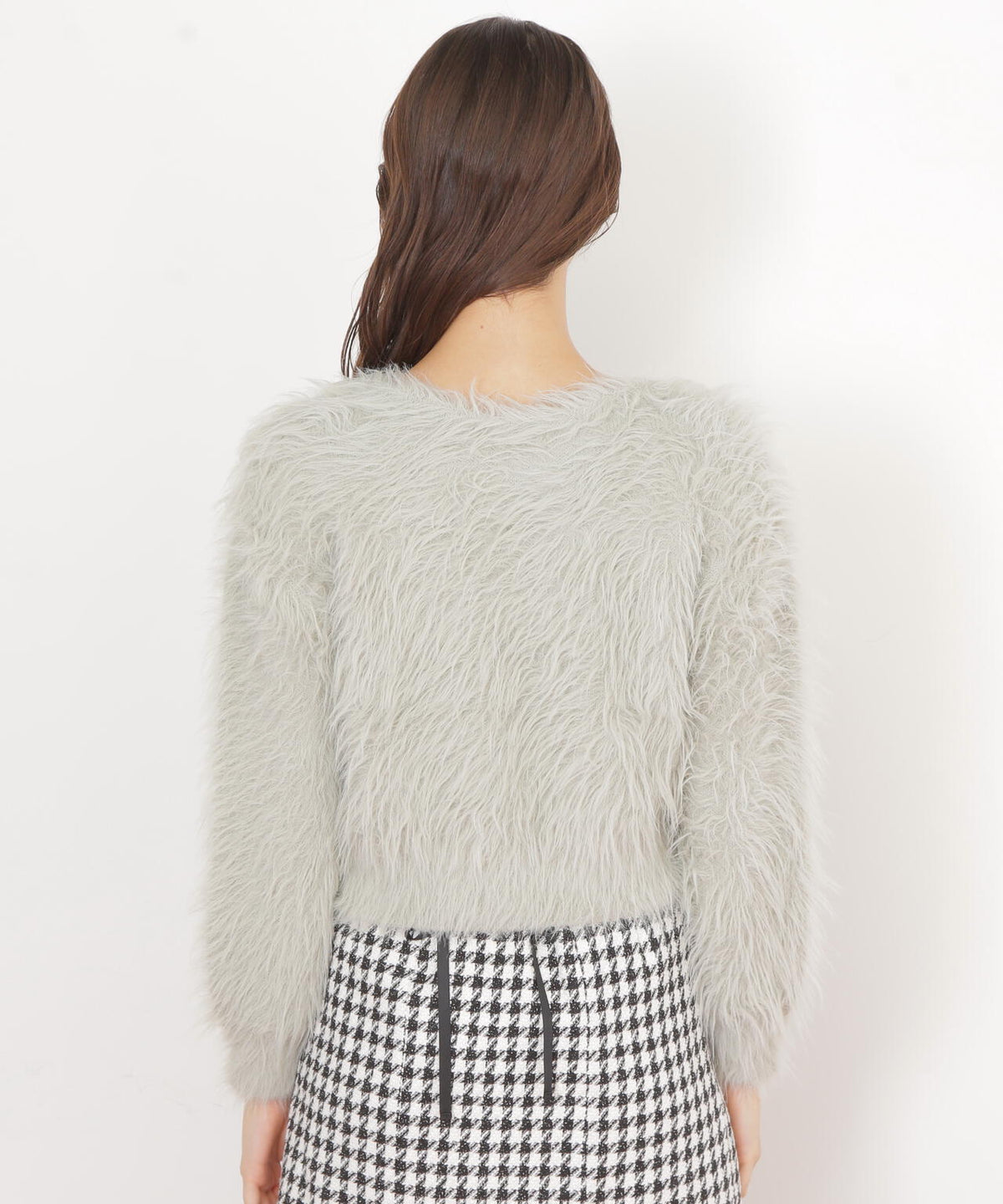起毛ロングシャギーニット